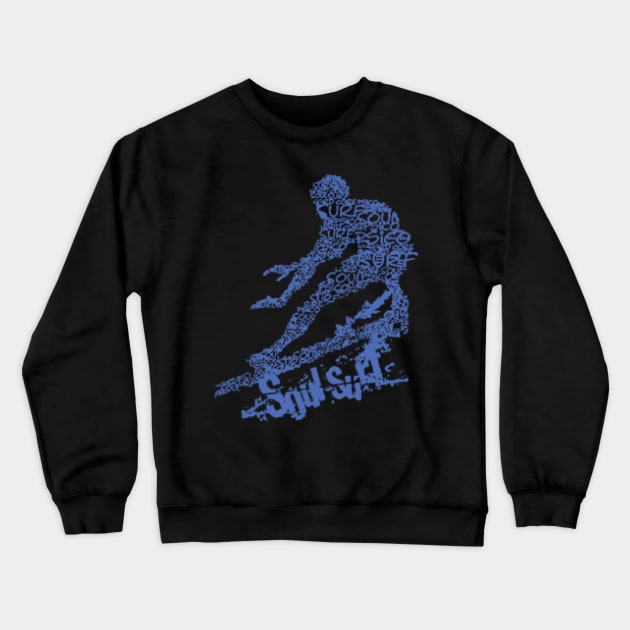 Blue Surf Logo Funny Crewneck Sweatshirt by Quy Sinoda